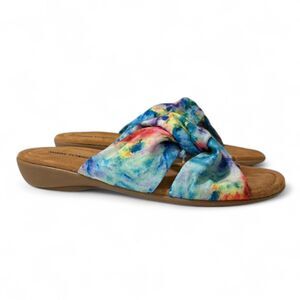 MINNETONKA Sarong Bright Blue Splash Sandals, NEW! Size 11W